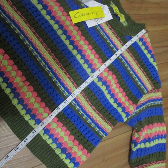 Circus by Sam Edelman stripe crochet crop sweater knit chunky striped NWT XS - Picture 13 of 16